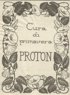Proton - Cura Di Primavera - Pubblicità 1924 - Advertising - Advertising
