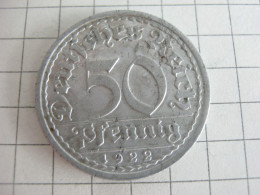 Germany 50 Pfennig 1922 A - 50 Rentenpfennig & 50 Reichspfennig