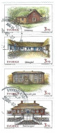Suede, Schweden, Svezia, Sverige 1995; 4 Houses Svedesi In Striscia Verticale Unita. Used. - Used Stamps