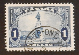 CANADA YT 189 OBLITERE "MONUMENT DE CHAMPLAIN A QUEBEC" ANNÉE 1935 - Gebruikt