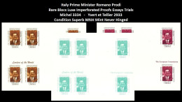 1999 USA UN World Leaders Millennium Summit - Italy Prime Minister Romano Prodi - Rare Set MNH - Autres & Non Classés