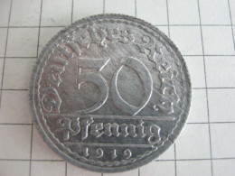 Germany 50 Pfennig 1919 E - 50 Renten- & 50 Reichspfennig