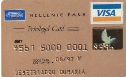 CYPRUS - Hellenic Bank Gold Visa, 03/96, Used - Cartes De Crédit (expiration Min. 10 Ans)