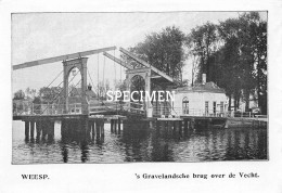 Prent - 's Gravelandsche Brug Over De Vecht - Weesp   - 8.5x12.5 Cm - Weesp