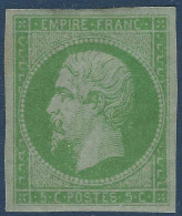 COLONIES GÉNÉRALES Napoléon N°8* 5c Vert Jaune Belles Marges Grande Fraicheur Signé CALVES - Napoléon III