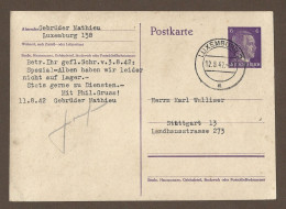 !!! LUXEMBOURG, ENTIER POSTAL D'ALLEMAGNE UTILISÉ AU LUXEMBOURG OCCUPÉ DE 1942 - 1940-1944 Occupazione Tedesca