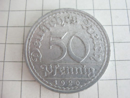 Germany 50 Pfennig 1920 A - 50 Renten- & 50 Reichspfennig