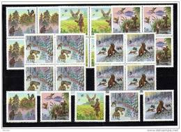 Jagd 1999 Wildpflege Rußland 699/3+5x4-Block ** 12€ Naturschutz Auerhahn Bär Wolf Ente WWF Hoja Bloc Sheets Ss Bf Russia - Ongebruikt