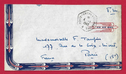 !!! POSTE AÉRIENNE, LETTRE EN FRANCHISE DU PORT-AVION ARROMANCHES POUR PARIS DE 1949 - Militaire Luchtpost