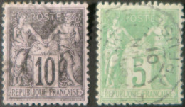 R1311/3143 - FRANCE - SAGE TYPE I N°102 Et 103 - CàD - 1876-1878 Sage (Typ I)