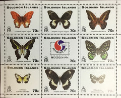 Solomon Islands 1994 Philakorea Butterflies Sheetlet MNH - Vlinders