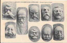 Masques Parlementaires Littéraires - Georges Laporte Sculpteur - Clémenceau, Déroulède, Doumer, Drouillot ... - Sátiras