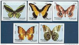 1972 SHARJAH  Michel 1018B-22B** Papillons, Série Non Dentelée - Sharjah