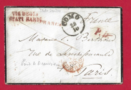 !!! ITALIE, MARQUE POSTALE DE CÔME AVEC MARQUE D'ENTRÉE DE PONT DE BEAUVOISIN DE 1855 - 1. ...-1850 Prephilately
