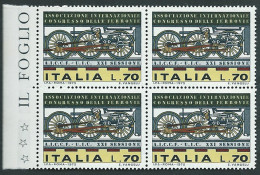 Italia 1975; Congresso Delle Ferrovie. Serie Completa In Quartina Di Bordo Sinistro. - 1971-80:  Nuevos