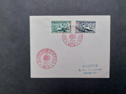 FDC  Enveloppe 1952 N° 937 Et 938  Au Profit De La Croix Rouge Bassin De Diane Du 13/12//1952 Metz - 1950-1959