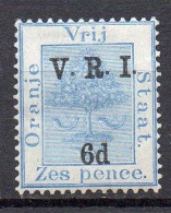 South Africa, Orange River Colony, MH, 1900, Michel 29, Overprint V.R.I., Stops Above The Line - Orange Free State (1868-1909)
