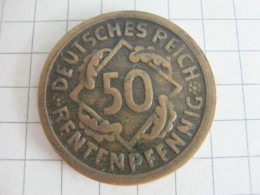 Germany 50 Rentenpfennig 1924 D - 50 Renten- & 50 Reichspfennig