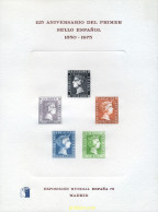 273590 MNH ESPAÑA Hojas Recuerdo 1975 125 ANIVERSARIO DEL PRIMER SELLOS ESPAÑOL - Unused Stamps