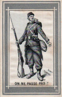 4V4Sb   Illustrateur Scott Georges Dessin Sur Soie Militaire Soldat "on Ne Passe Pas" - Sonstige & Ohne Zuordnung