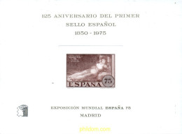 273181 MNH ESPAÑA Hojas Recuerdo 1975 125 ANIVERSARIO DEL PEIMER SELLO ESPAÑOL - Neufs