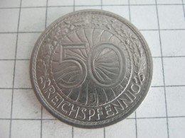 Germany 50 Reichspfennig 1928 J - 50 Rentenpfennig & 50 Reichspfennig