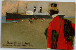 Red Star Line : Card F-2 'black Man' From Serie F : Impressions 1 (green Backgrounds) 1906 - Dampfer
