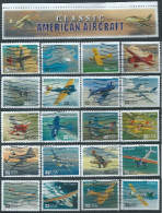 VERINIGTE STAATEN ETATS UNIS USA 1997 FROM PANE AIRCRAFT SET 20V USED SN 3142A-T YT 2610-2629 MI 2933-52 SG 3304-23 - Used Stamps