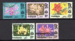 Malaysian States - Johore - 1979 Flowers Part Set Used (SG 188-194) - Johore