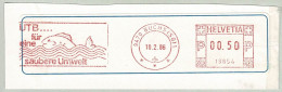 Schweiz / Helvetia 1986, Freistempel / EMA / Meterstamp UTB AG Buchs, Umwelttechnik, Wasser, Water, Fisch / Pêche / Fish - Protection De L'environnement & Climat