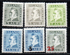 ICELAND. 1935-41. M Jochumsson. Set. - Unused Stamps