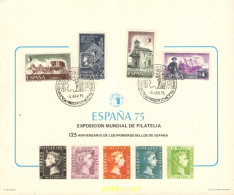 730742 MNH ESPAÑA Hojas Recuerdo 1975 EXPOSICION MUNDIAL DE FILATELIA - Unused Stamps