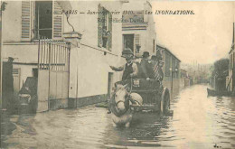 75 - Paris - Inondations De 1910 - Rue Félicien David - Animée - Chevaux - CPA - Voir Scans Recto-Verso - De Overstroming Van 1910