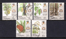 Malaysian States - Johore - 1986 Agricultural Products Part Set Used (SG 203-208) - Johore