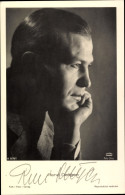 CPA Schauspieler René Deltgen, Portrait Im Profil, Film Photo Verlag A 3578/1, Autogramm - Acteurs