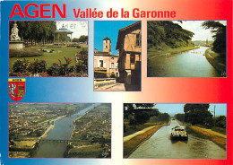 47 - Agen - Multivues - Péniche - Blasons - CPM - Voir Scans Recto-Verso - Agen