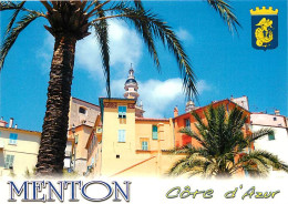 06 - Menton - Les Toits Autour De La Basilique St-Michel - Blasons - CPM - Carte Neuve - Voir Scans Recto-Verso - Menton
