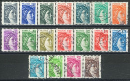 FRANCE -1977/78 - SABINE STAMPS COMPLETE SET OF 18, USED - Used Stamps