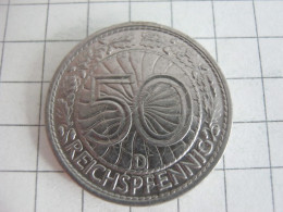 Germany 50 Reichspfennig 1927 D - 50 Rentenpfennig & 50 Reichspfennig