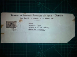 PÉROU, Enveloppe Largo De "La Chambre Provinciale De Commerce De Santa Chimbote" Distribuée à Cordoue Dans Les Années 19 - Perù