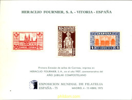 273240 MNH ESPAÑA Hojas Recuerdo 1975 EXPOSICION MUNDIAL DE FILATELIA - ESPAÑA 75 - Ungebraucht