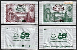 Delta Cafés, Portugal 2021 - Feira Medieval De Silves -|- Série Complète 2 Sachets Vides - Zucchero (bustine)