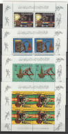 Libya 1979 Olympic Games Moscow, Football Soccer, Equestrian, Athletics Set Of 4 Sheetlets MNH - Ete 1980: Moscou