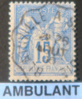 R1311/3150 - FRANCE - SAGE TYPE II N°90 - Cachet AMBULANT : BLAINVILLE à X Du 26 AOÛT 1886 - 1876-1898 Sage (Tipo II)