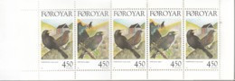 FÄRÖER Markenheftchen MH 15, 5x 332-333, Postfrisch **, Standvögel 1998 - Faeroër