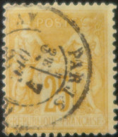 R1311/3151 - FRANCE - SAGE TYPE II N°92 - CàD De PARIS (Seine) Du 7 DECEMBRE 1880 - 1876-1898 Sage (Type II)