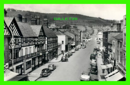 NEWTOWN, MONTGOMERY, PAYS DE GALLES - VIEW OF BROAD STREET - ANIMATED OLD CARS - VALENTINE'S - REAL PHOTO - - Montgomeryshire
