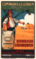 Pub Publicité - Compagnie De Saint Gobain , Engrais Chimiques - Cpa Illustrateur - Agriculture - Advertising