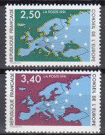 FRANKREICH  Dienstmarken Für Den Europarat 49-50, Postfrisch **, Europakarte, 1991 - Ongebruikt