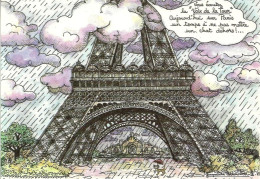 *CPM - Centenaire De La Tour Eiffel - Dessin De Jacqueline BOURDILLON - Belle Carte - Autres & Non Classés